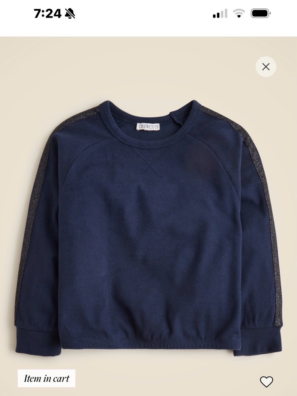 Crewcuts Navy Sweatshirt with Glitter Black Trim